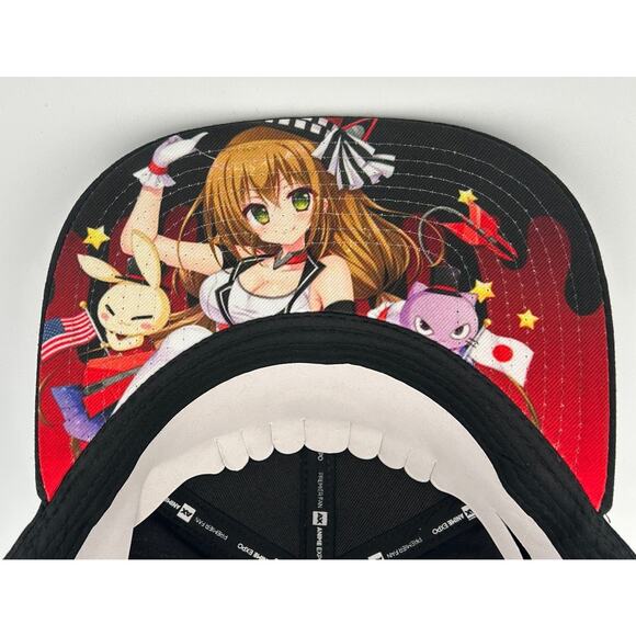 Anime Expo AX Hat Logo Streetwear Snapback Black Red Graffiti Drip Cap - Picture 4 of 6